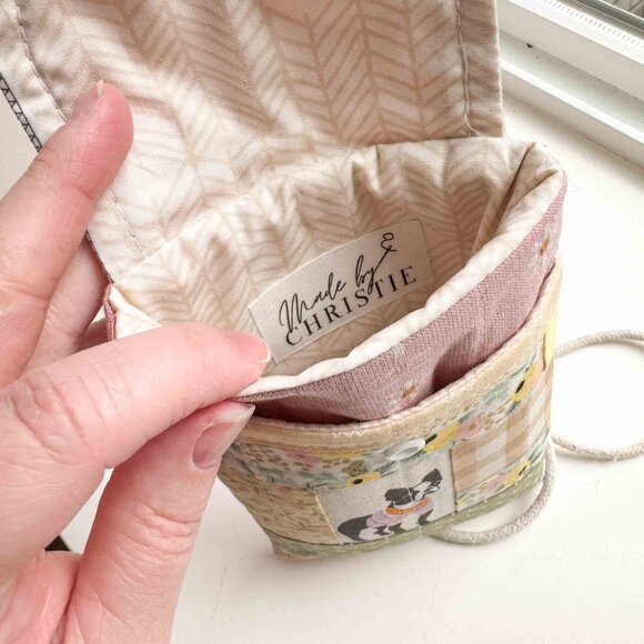 Handmade boston terrier patchwork cell phone/passport bag - Picture 6 of 10